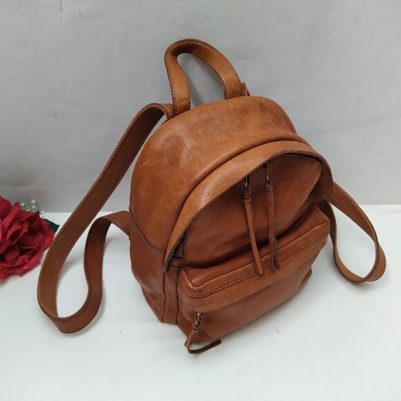 Madewell Brown Leather Zipper Pockets Top handle Backpack main image 14
